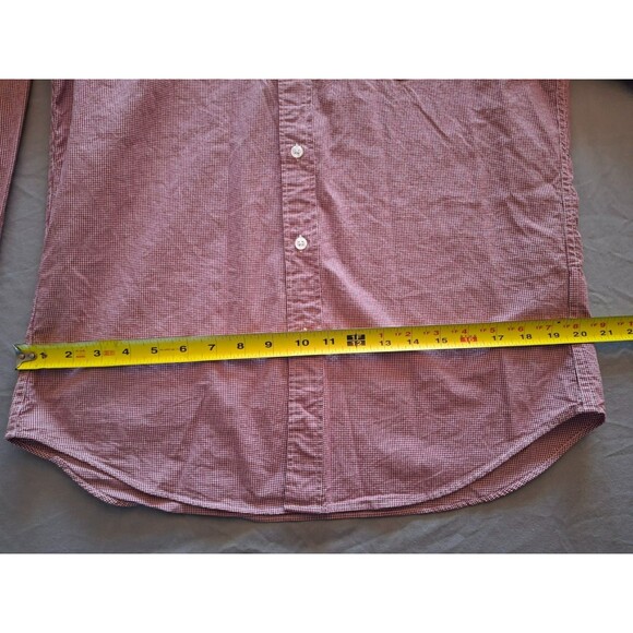 J. Crew Mercantile Flex Maroon White Plaid Button-Up Shirt Size Medium, Mens M - Picture 3 of 7